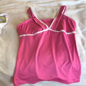 Modest pink tennis/workout tank